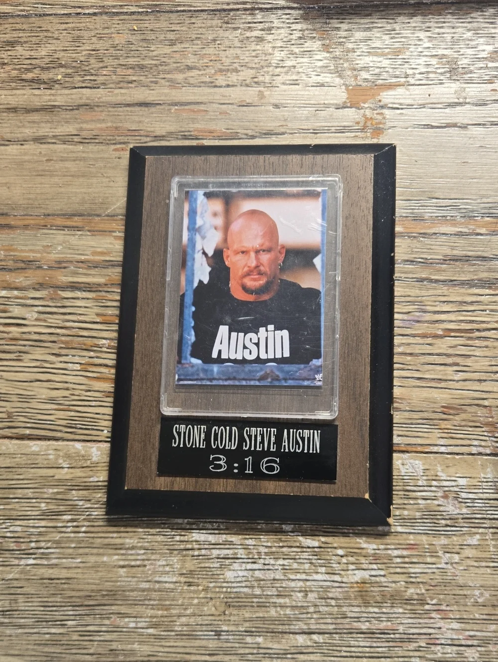 Framed Wrestling Collectible Wall Plaque in Black and Brown